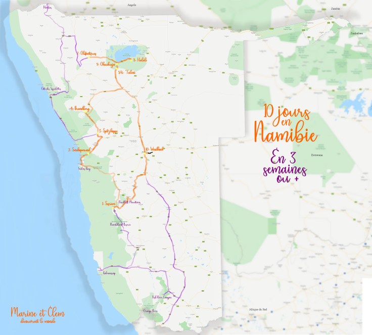 Itinéraires Namibie